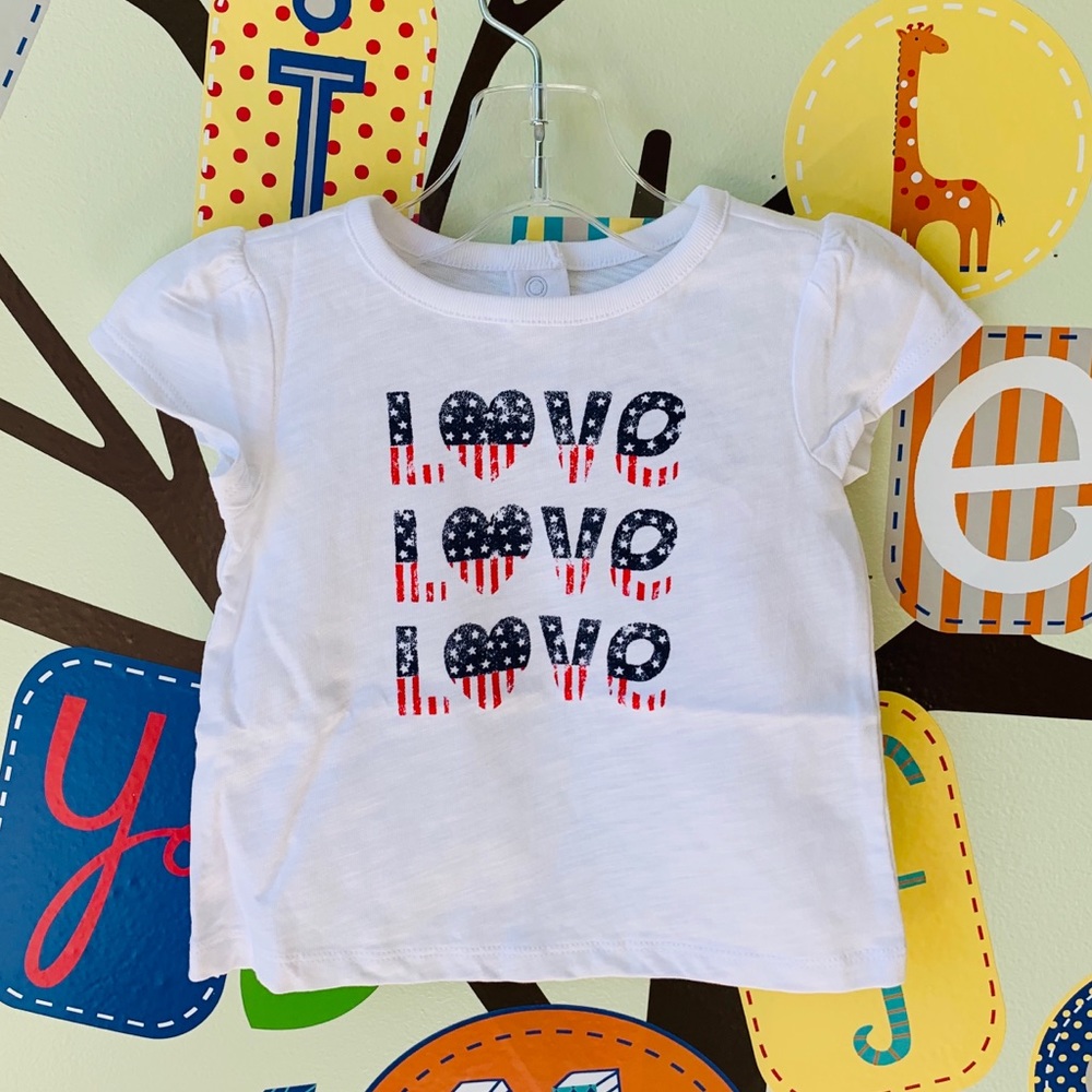 Gymboree July 4th Americana Love Tee 6-12 NWT